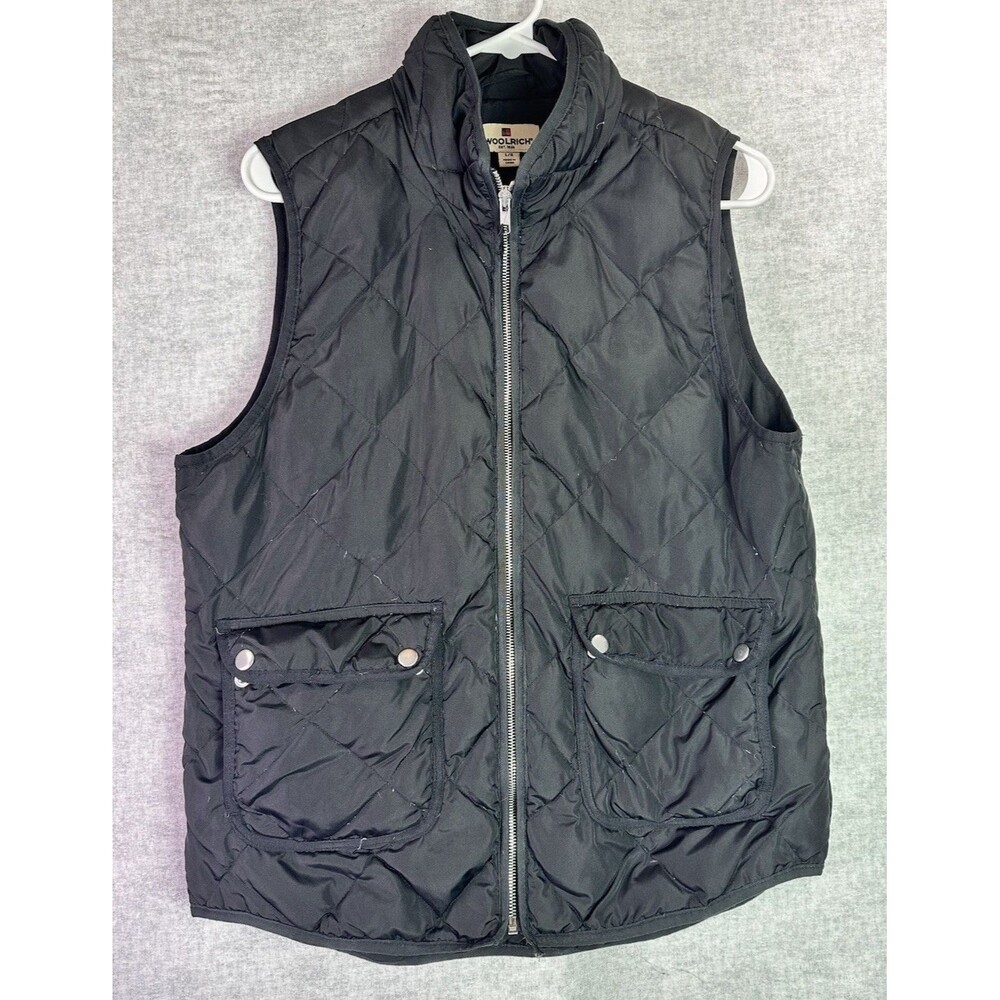 Woolrich Women Large L Full Zipper Quilted Duck Down Filled Utility Vest Pockets